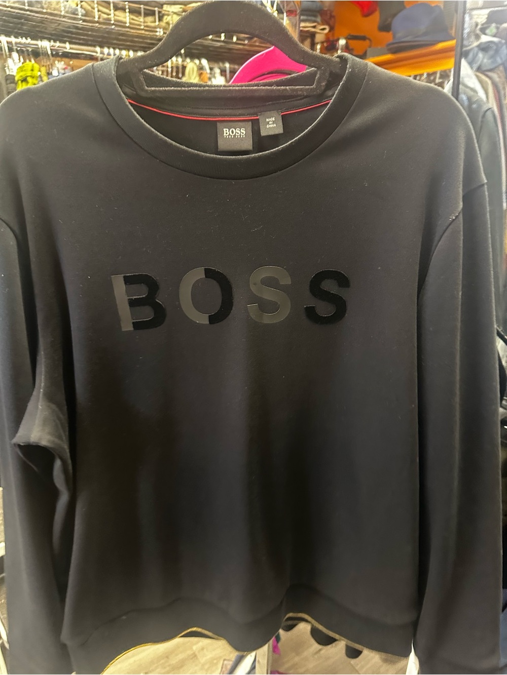 Boss Black Crewneck Sweatshirt with Tonal Logo